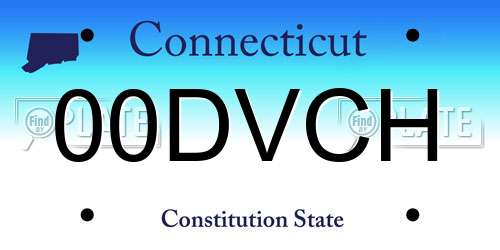 00DVCH Connecticut License Plate