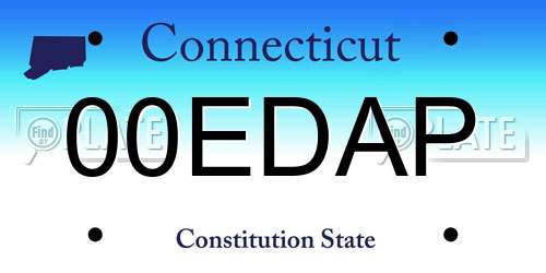 00EDAP Connecticut License Plate