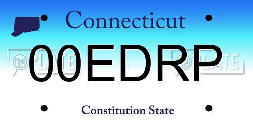 00EDRP Connecticut License Plate