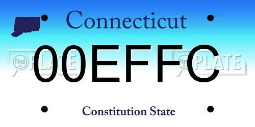 00EFFC Connecticut License Plate
