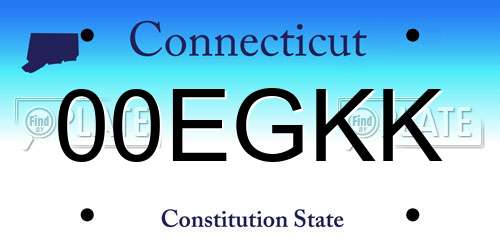 00EGKK Connecticut License Plate
