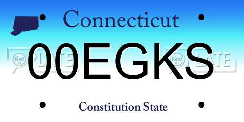 00EGKS Connecticut License Plate