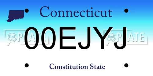 00EJYJ Connecticut License Plate