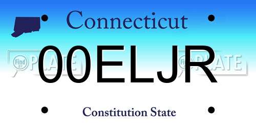 00ELJR Connecticut License Plate