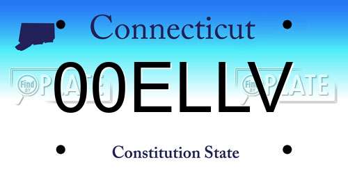 00ELLV Connecticut License Plate