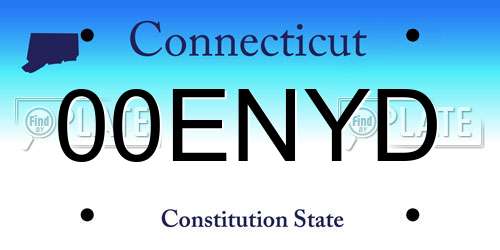 00ENYD Connecticut License Plate
