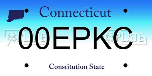 00EPKC Connecticut License Plate