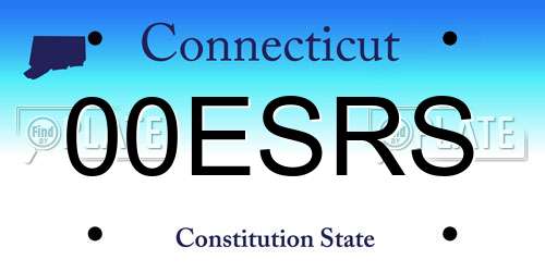 00ESRS Connecticut License Plate