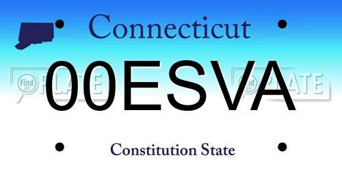 00ESVA Connecticut License Plate