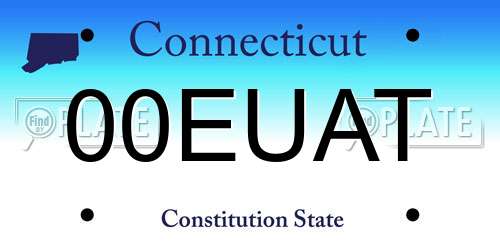 00EUAT Connecticut License Plate