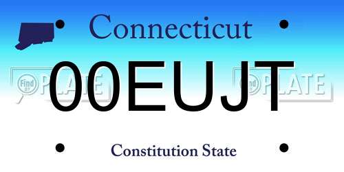 00EUJT Connecticut License Plate