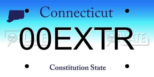 00EXTR Connecticut License Plate