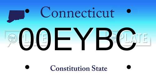 00EYBC Connecticut License Plate
