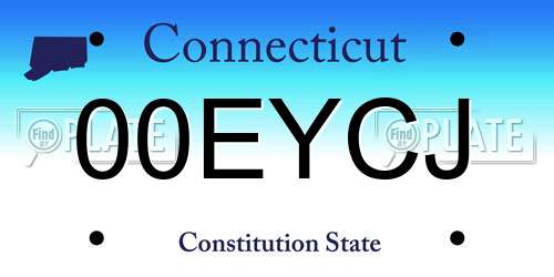 00EYCJ Connecticut License Plate