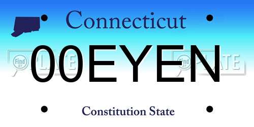 00EYEN Connecticut License Plate