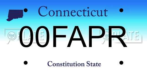00FAPR Connecticut License Plate
