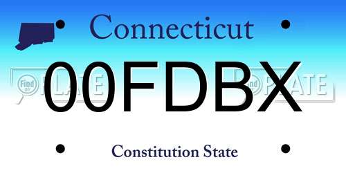 00FDBX Connecticut License Plate