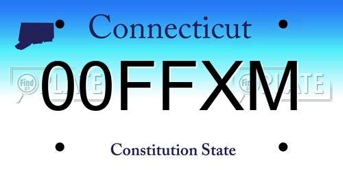 00FFXM Connecticut License Plate