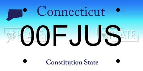 00FJUS Connecticut License Plate