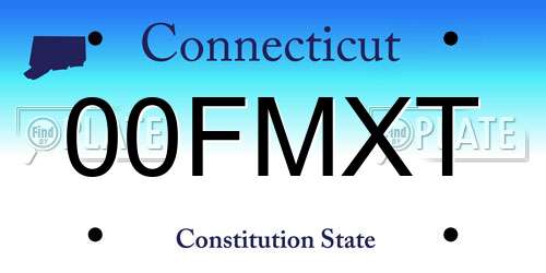 00FMXT Connecticut License Plate