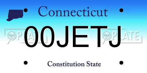 00JETJ Connecticut License Plate