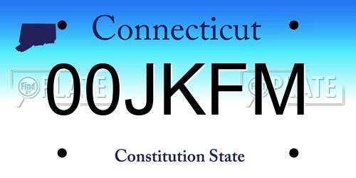 00JKFM Connecticut License Plate