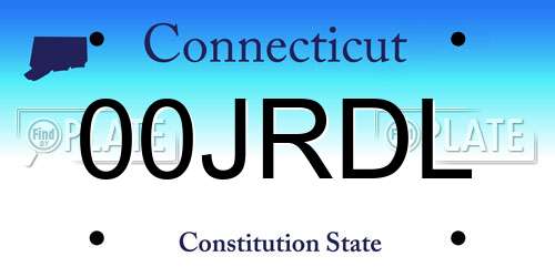 00JRDL Connecticut License Plate