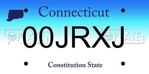 00JRXJ Connecticut License Plate