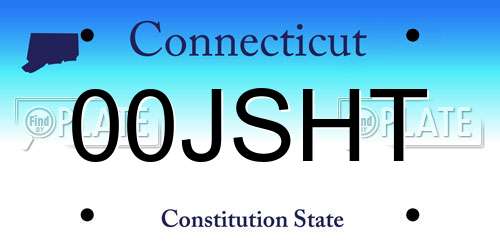 00JSHT Connecticut License Plate