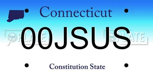 00JSUS Connecticut License Plate