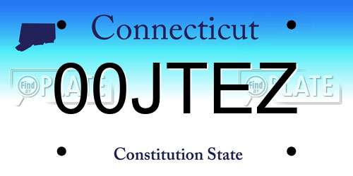 00JTEZ Connecticut License Plate