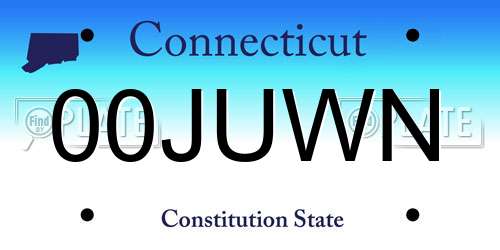 00JUWN Connecticut License Plate