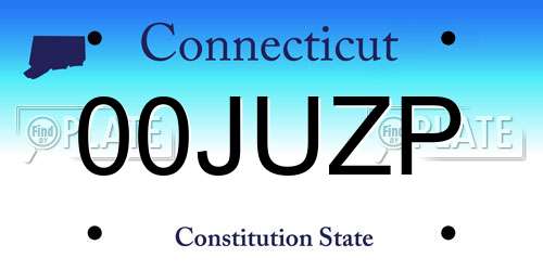 00JUZP Connecticut License Plate