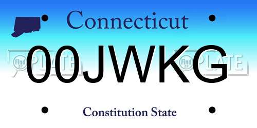 00JWKG Connecticut License Plate