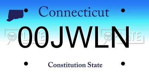 00JWLN Connecticut License Plate