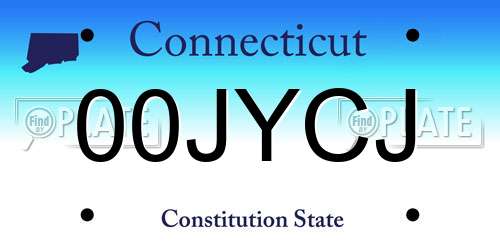 00JYCJ Connecticut License Plate