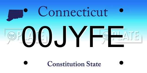 00JYFE Connecticut License Plate