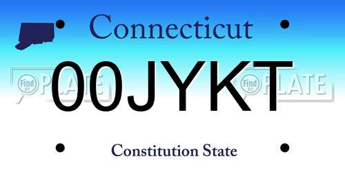 00JYKT Connecticut License Plate