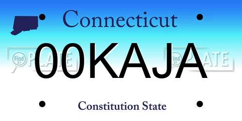 00KAJA Connecticut License Plate