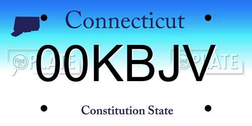 00KBJV Connecticut License Plate