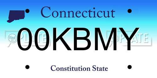 00KBMY Connecticut License Plate