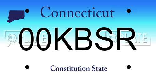 00KBSR Connecticut License Plate