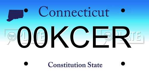 00KCER Connecticut License Plate