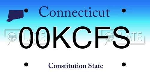 00KCFS Connecticut License Plate