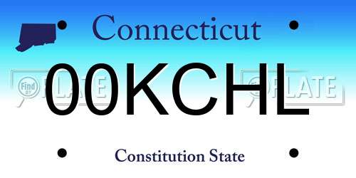 00KCHL Connecticut License Plate