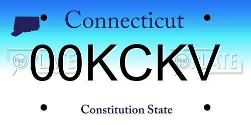 00KCKV Connecticut License Plate