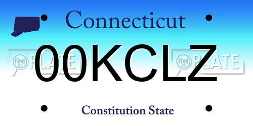 00KCLZ Connecticut License Plate