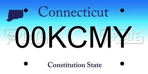 00KCMY Connecticut License Plate