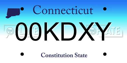 00KDXY Connecticut License Plate