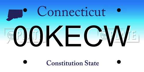 00KECW Connecticut License Plate